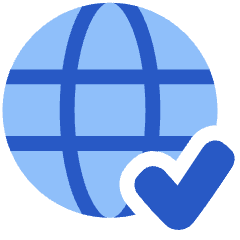 Globe Website Check Icon from Plump Flat Set