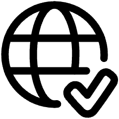 Globe Website Check Icon from Plump Line Set