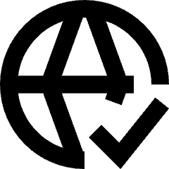 Globe Website Check Icon from Sharp Remix Set