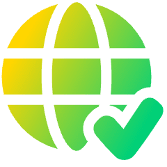 Globe Website Check Icon from Plump Gradient Set