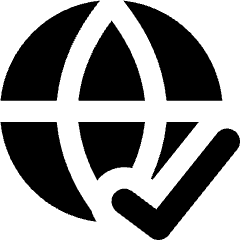 Globe Website Check Icon from Core Solid Set