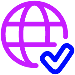 Globe Website Check Icon from Plump Neon Set