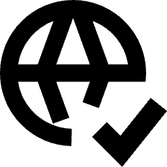 Globe Website Check Icon from Sharp Remix Set