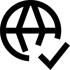 Globe Website Check Icon from Sharp Line Set