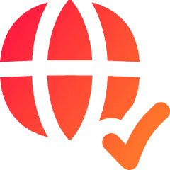 Globe Website Check Icon from Flex Gradient Set