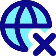 Globe Website Cross Icon from Core Pop Set