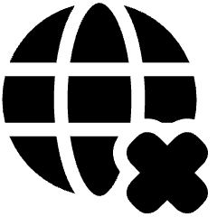 Globe Website Cross Icon from Plump Solid Set