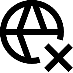 Globe Website Cross Icon from Sharp Line Set