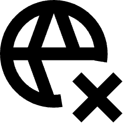 Globe Website Cross Icon from Sharp Remix Set