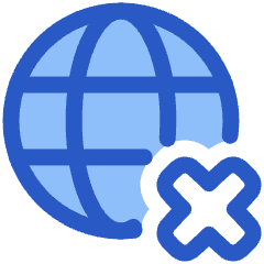 Globe Website Cross Icon from Plump Duo Set