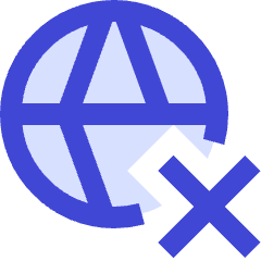 Globe Website Cross Icon from Sharp Duo Set