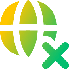 Globe Website Cross Icon from Flex Gradient Set