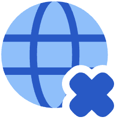 Globe Website Cross Icon from Plump Flat Set