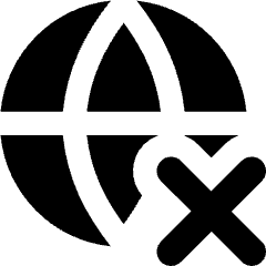 Globe Website Cross Icon from Core Solid Set