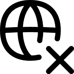 Globe Website Cross Icon from Flex Line Set