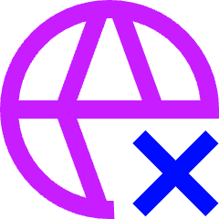 Globe Website Cross Icon from Sharp Neon Set