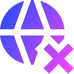 Globe Website Cross Icon from Sharp Gradient Set