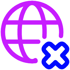 Globe Website Cross Icon from Plump Neon Set