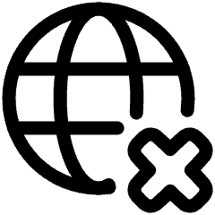 Globe Website Cross Icon from Plump Line Set