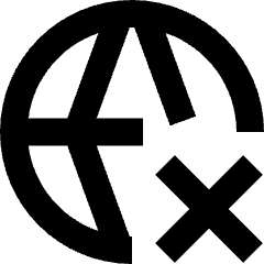 Globe Website Cross Icon from Sharp Remix Set