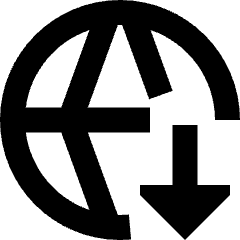 Globe Website Download Icon from Sharp Remix Set