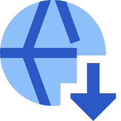 Globe Website Download Icon from Sharp Flat Set