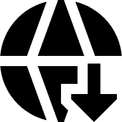 Globe Website Download Icon from Sharp Solid Set