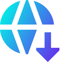 Globe Website Download Icon from Sharp Gradient Set