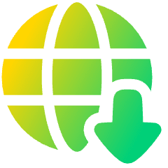 Globe Website Download Icon from Plump Gradient Set