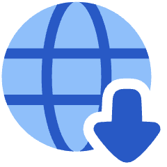 Globe Website Download Icon from Plump Flat Set
