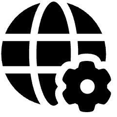 Globe Website Setting 1 Icon from Plump Solid Set
