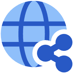 Globe Website Share Icon from Plump Flat Set