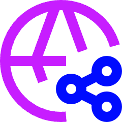 Globe Website Share Icon from Sharp Neon Set