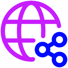 Globe Website Share Icon from Plump Neon Set