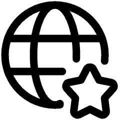 Globe Website Star Icon from Plump Line Set