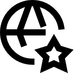 Globe Website Star Icon from Sharp Line Set