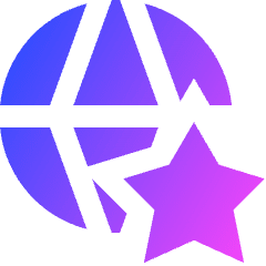Globe Website Star Icon from Sharp Gradient Set