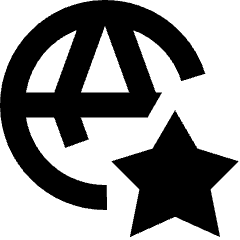 Globe Website Star Icon from Sharp Remix Set