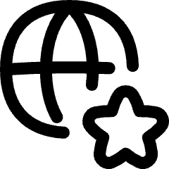 Globe Website Star Icon from Flex Line Set