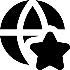 Globe Website Star Icon from Core Solid Set