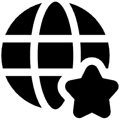 Globe Website Star Icon from Plump Solid Set