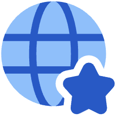 Globe Website Star Icon from Plump Flat Set