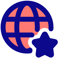 Globe Website Star Icon from Plump Pop Set
