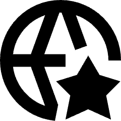 Globe Website Star Icon from Sharp Remix Set