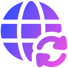 Globe Website Sync Icon from Plump Gradient Set