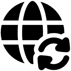 Globe Website Sync Icon from Plump Solid Set