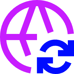 Globe Website Sync Icon from Sharp Neon Set