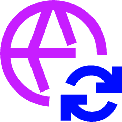 Globe Website Sync Icon from Sharp Neon Set