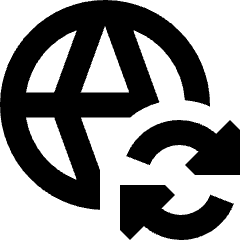 Globe Website Sync Icon from Sharp Remix Set