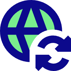 Globe Website Sync Icon from Sharp Pop Set